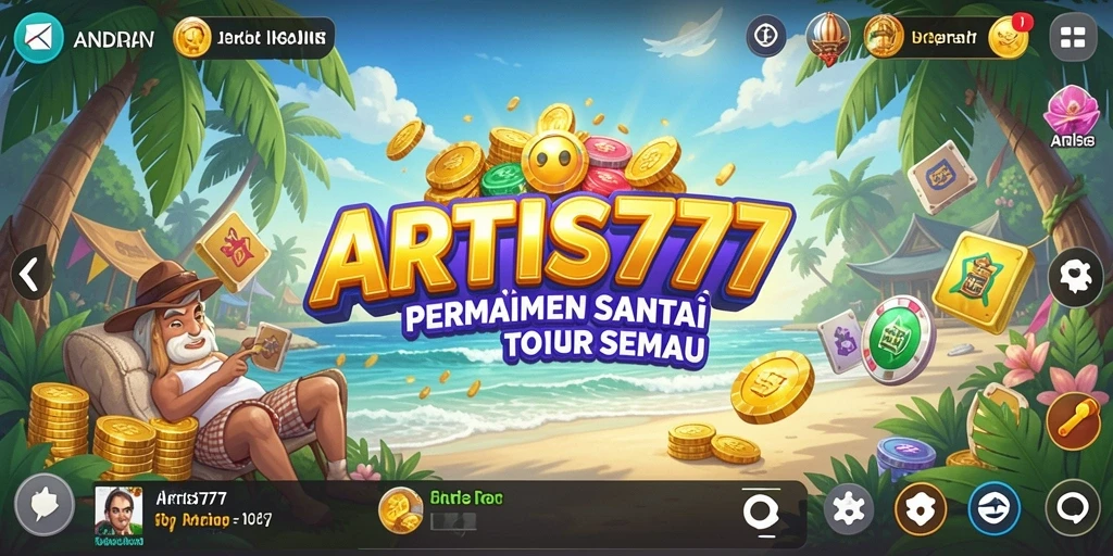 Screenshot permainan menunjukkan gameplay santai dan warna-warni dari ARTIS777.