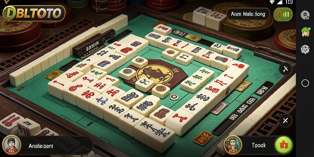 Tampilan gameplay DBLTOTO dengan aksi Mahjong yang seru.