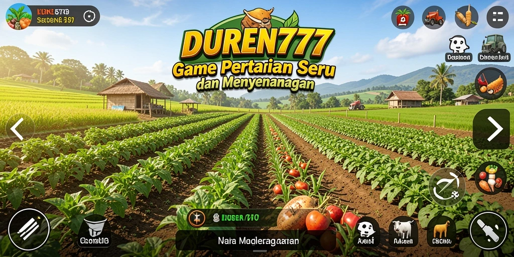 Tampilan gameplay menarik dalam DUREN777 yang menampilkan aktivitas bertani.