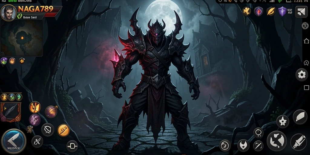 Screenshot gameplay NAGA789 yang menunjukkan suasana menyeramkan dan karakter yang penuh ketegangan.